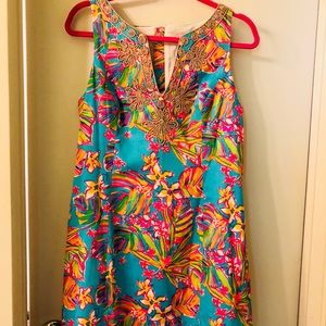 LILLY PULITZER GABBY SHIFT DRESS SZ 12 SEA BLUE